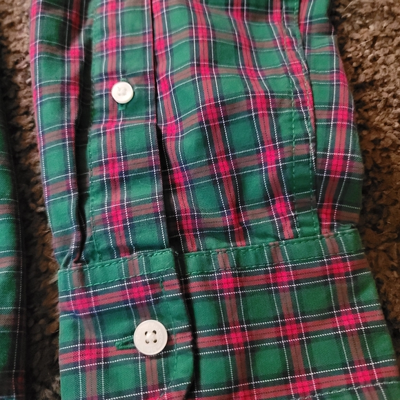 💥ABERCROMBIE AND FITCH💥 MENS SIZE SMALL, GREEN, RED, "MUSCLE" LABEL, BUTTON UP - Picture 4 of 5